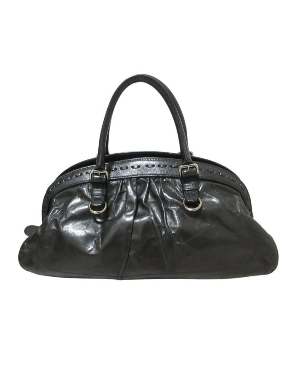 Dolce & Gabbana Miss Romantique Shirred Leather Handbag Black
